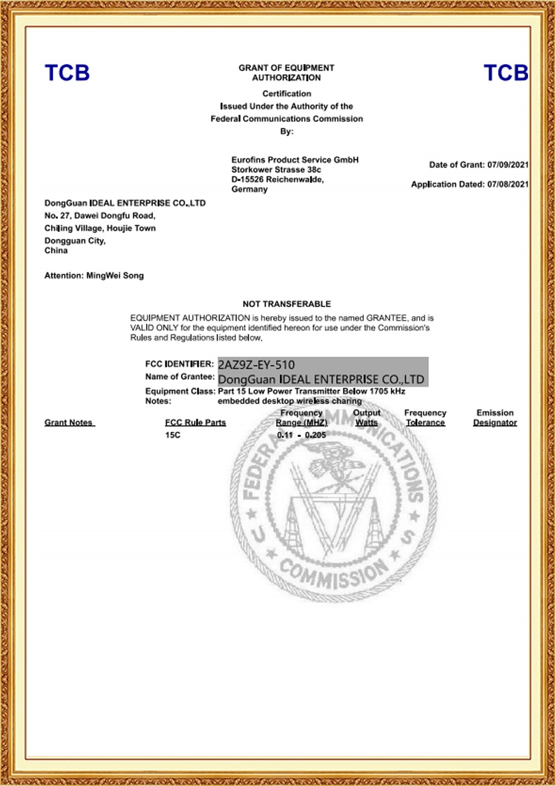 FCC-2AZ9Z-EY-510,Grant-DCD