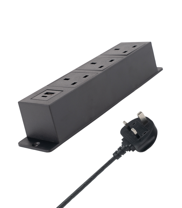 British Standard 3-Position Plug + USB