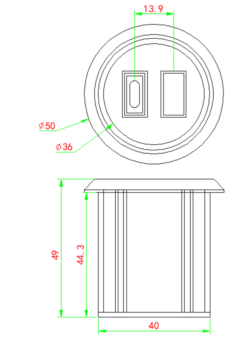 Circular Two Plug C Port